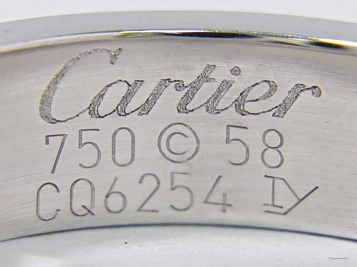Cartier Love Wedding Band 1 Diamond 18K White Gold With Diamond White White_Gold Ring Jewelry (Pre-Owned)