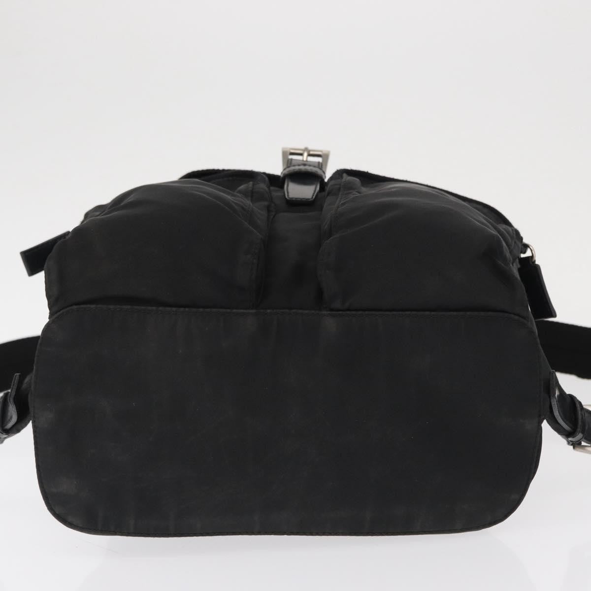 Prada Double Front Pocket Tessuto Black Nylon Backpack Bag (Pre-Owned)