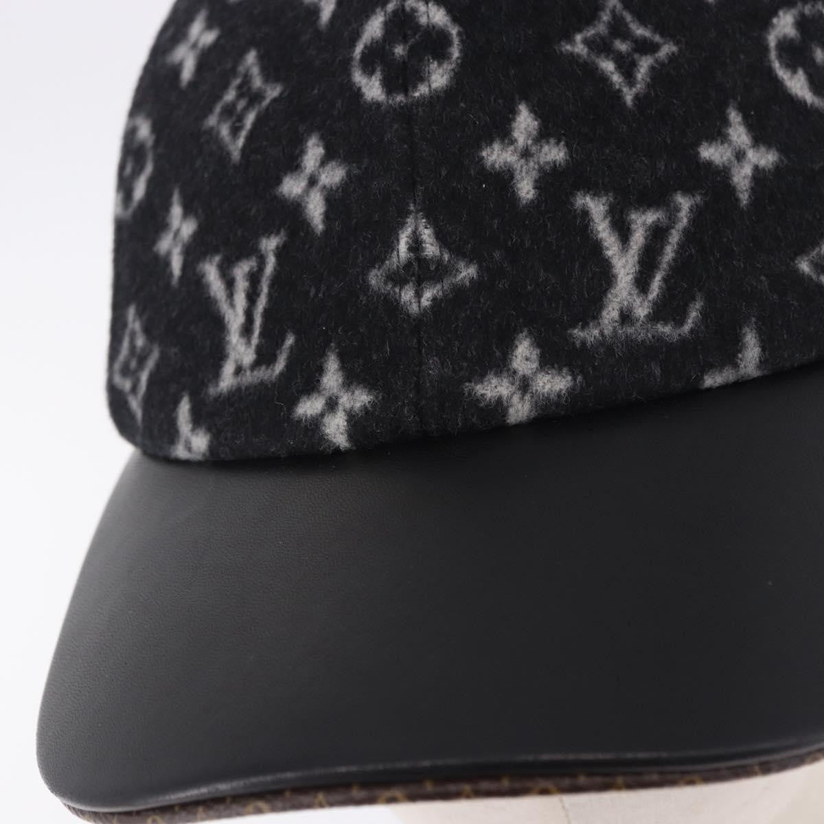 Louis Vuitton Carry On Baseball Cap Monogram Wool And Leather Black Wool Head Accessory Accessory (Pre-Owned)