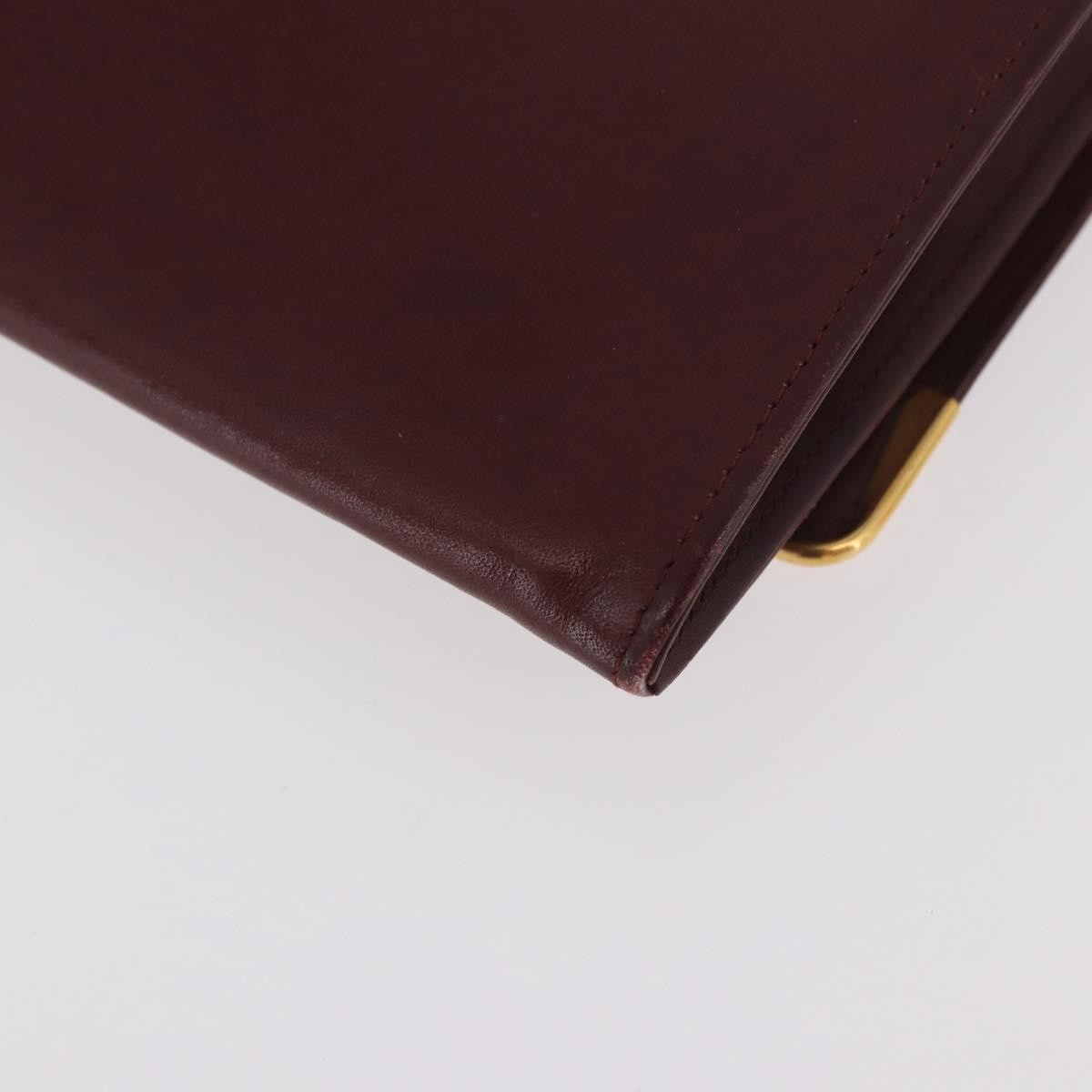 Cartier Must De Cartier Leather Burgundy Leather Clutche & Pouche Bag (Pre-Owned)