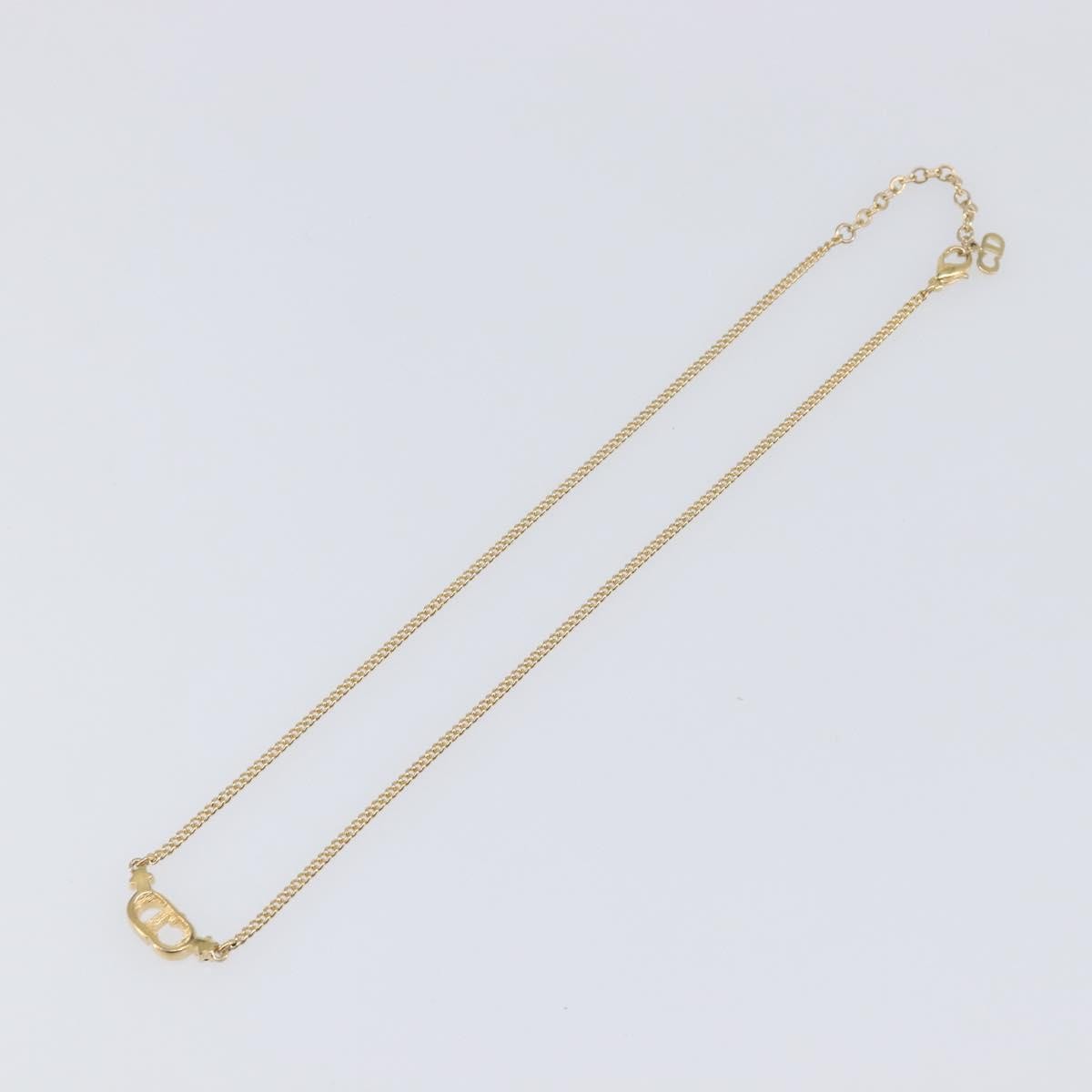 Christian Dior Clair D Lune Pendant Metal With Crystals Gold Metal Necklace Jewelry (Pre-Owned)