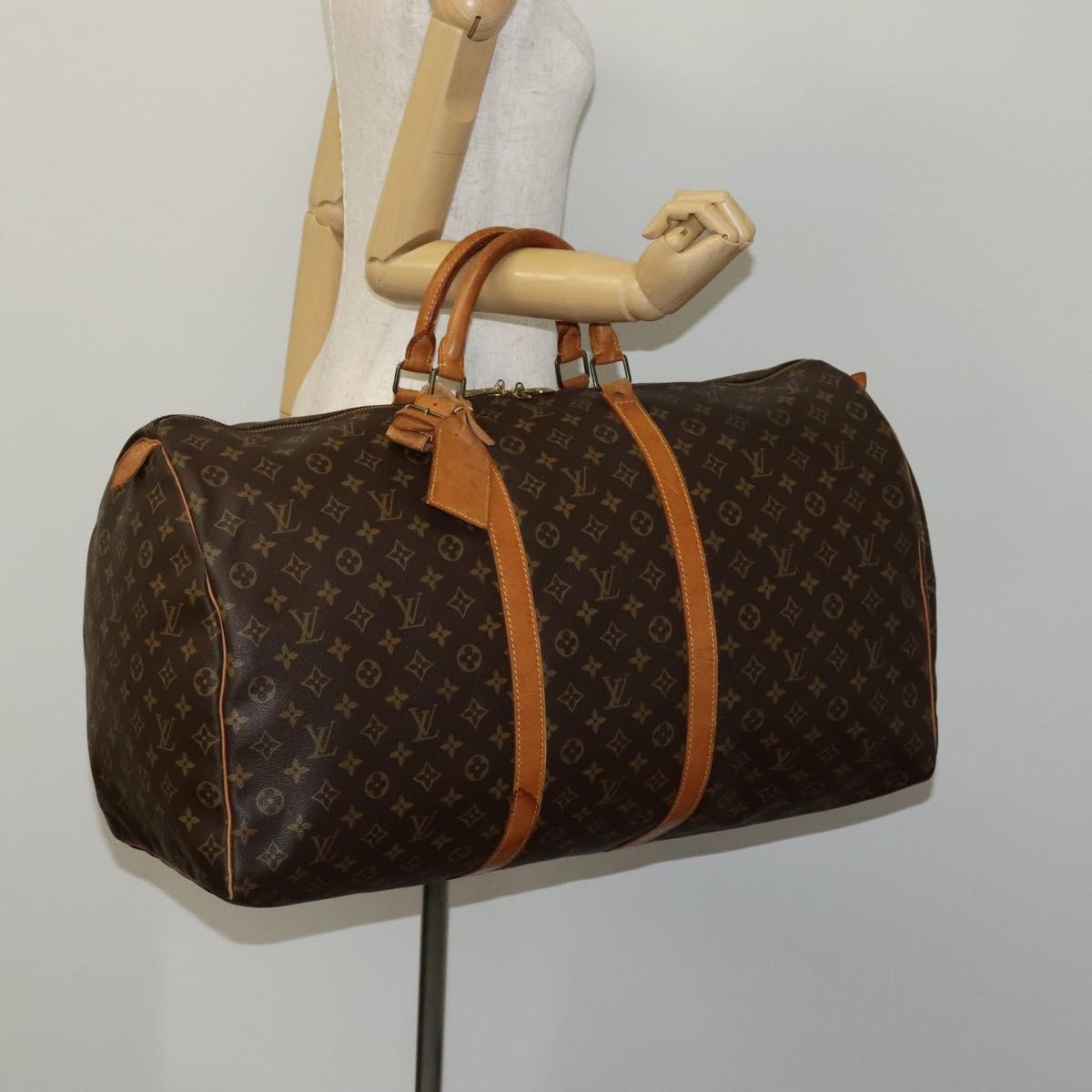 Louis Vuitton Keepall Monogram Canvas Brown Canvas Travel Bag Bag (Pre-Owned)