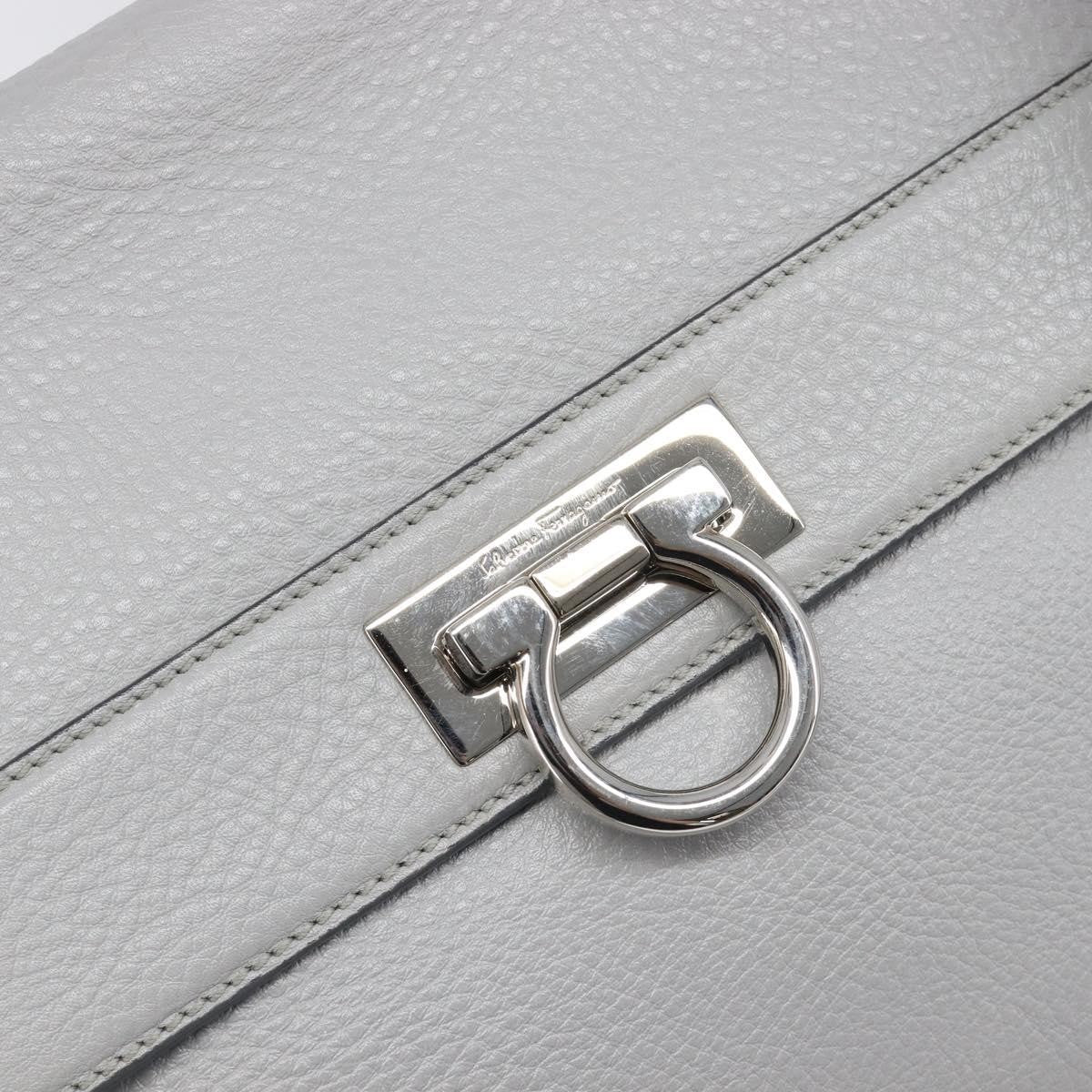Salvatore Ferragamo Sofia Satchel Leather Gray Leather Handbag (Pre-Owned)