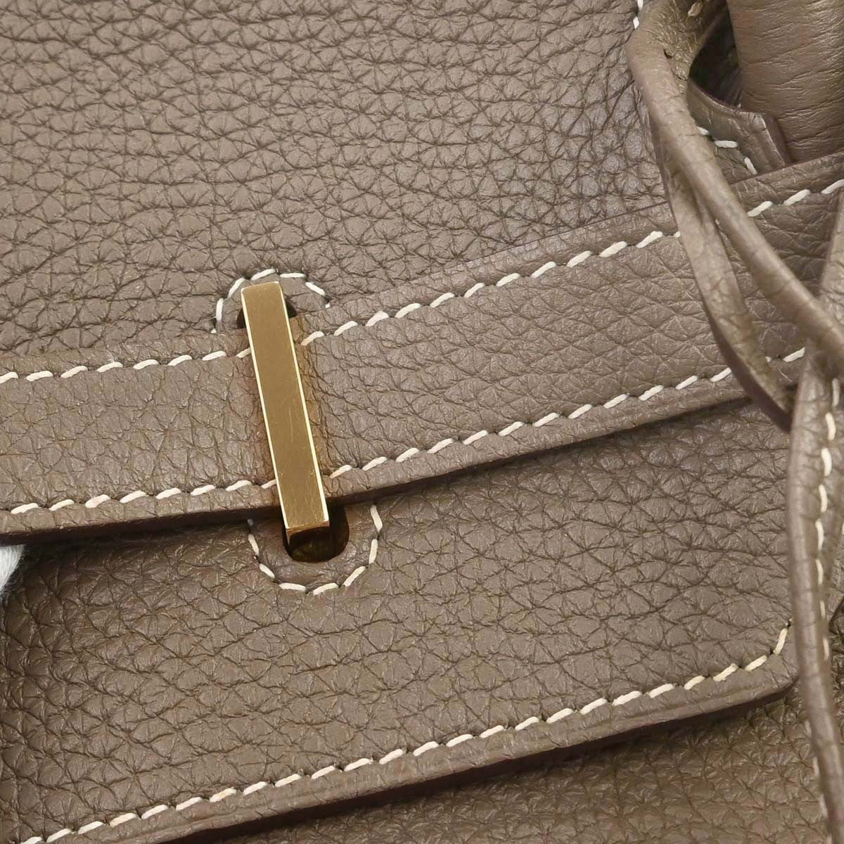 Hermes Birkin Etoupe Togo With Gold Hardware Gray Calfskin Handbag (Pre-Owned)
