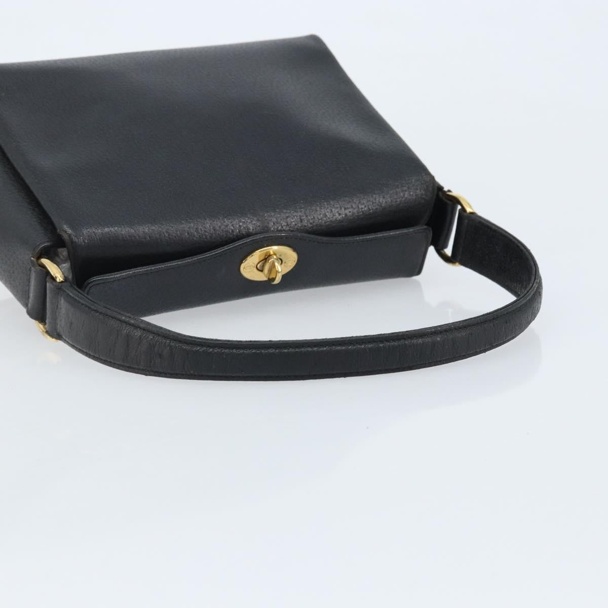Gucci Vintage Convertible Bamboo Box Leather Black Leather Handbag (Pre-Owned)