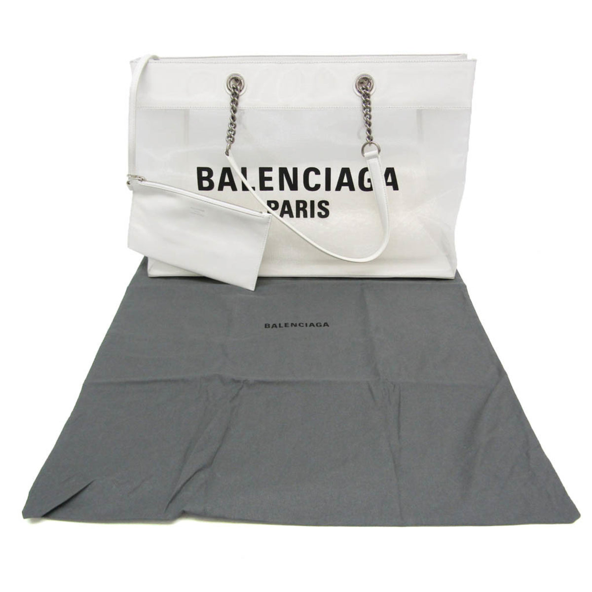 Balenciaga Duty Free Mesh With Leather White Leather Tote Bag Bag (Pre-Owned)