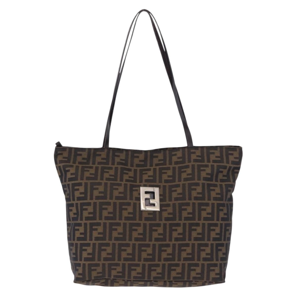 Fendi Zucca Canvas Brown Canvas Tote Bag Bag (Pre-Owned)