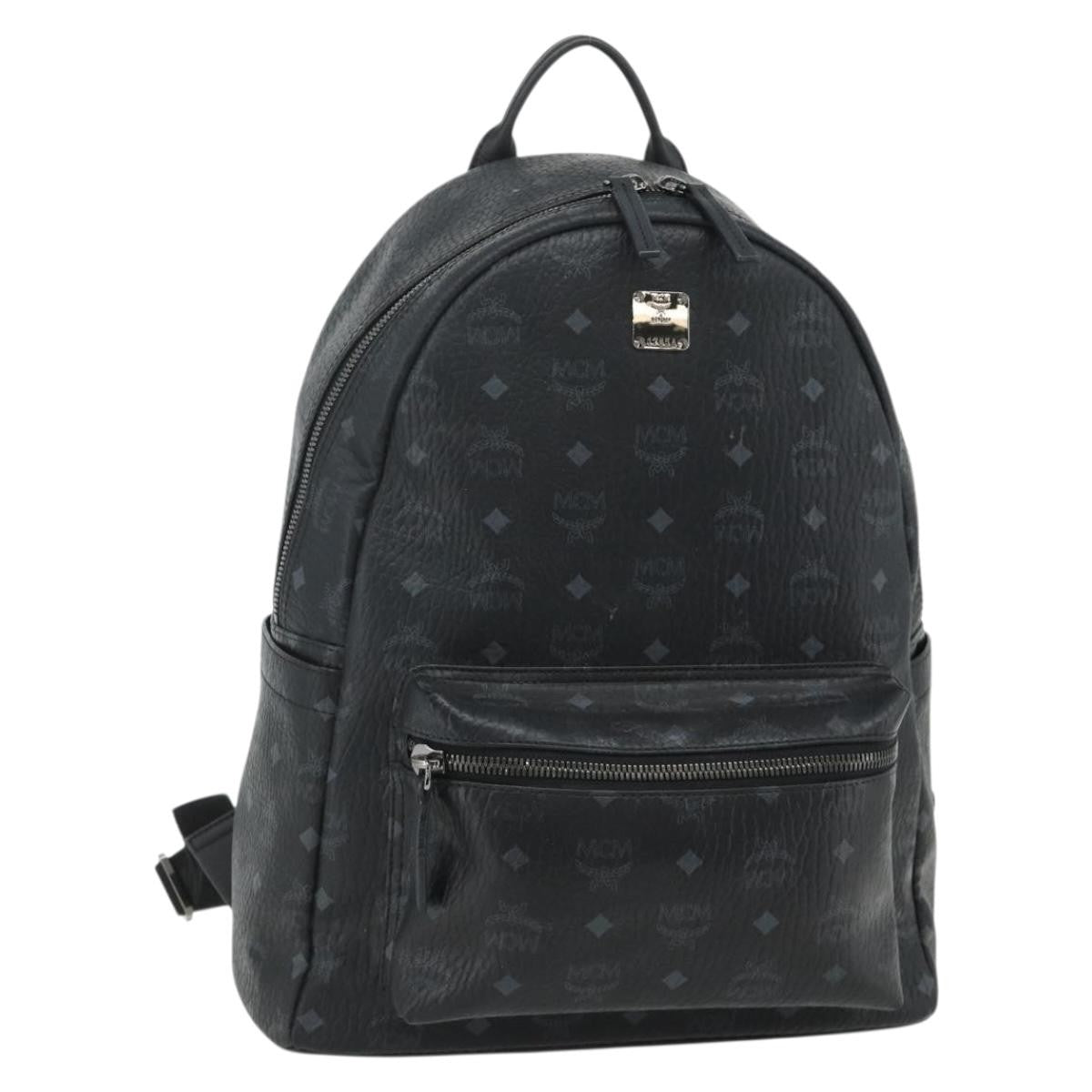 MCM Vintage Vicetos Leather Black Leather Backpack Bag (Pre-Owned)
