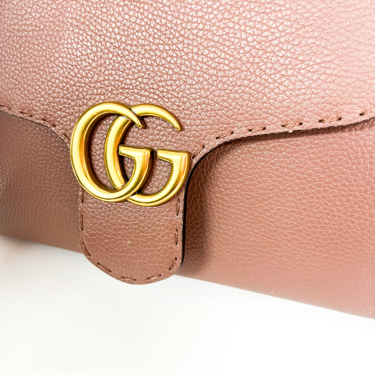 Gucci Gg Marmont Zip Matelasse Leather Pink Other Tote Bag Bag (Pre-Owned)