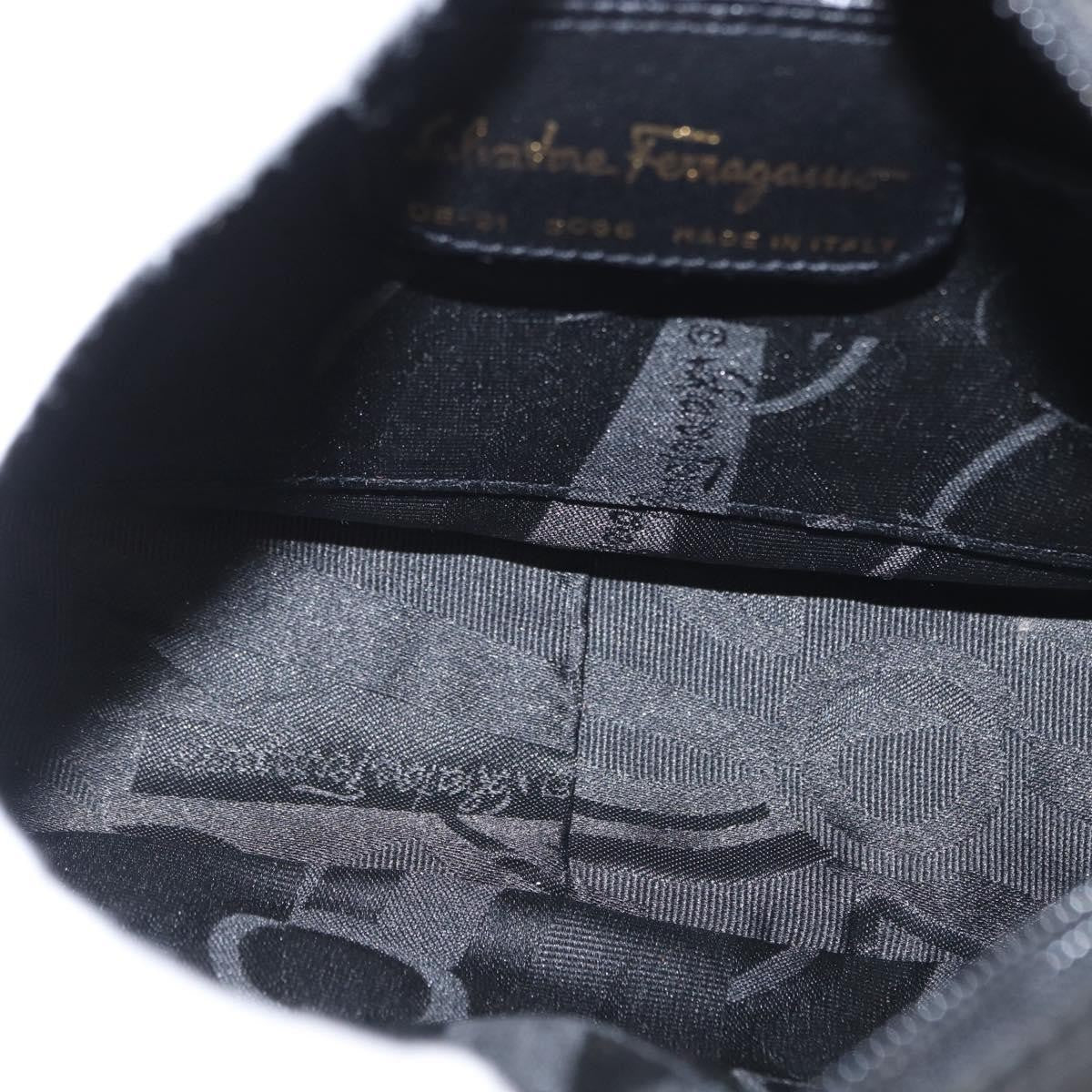 Salvatore Ferragamo Vala Clutch Suede Black Suede Clutche & Pouche Bag (Pre-Owned)