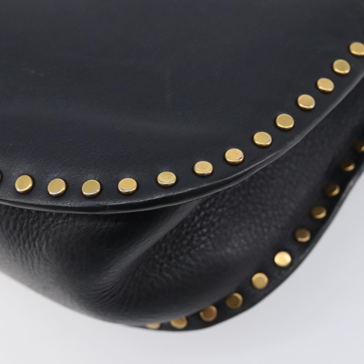 Chloe Hudson Studded Leather Black Leather Handbag (Pre-Owned)