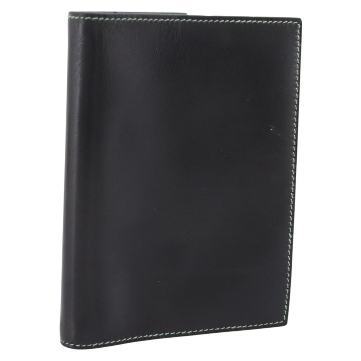 Hermes Simple Agenda Cover Leather Black Leather Briefcase Bag (Pre-Owned)