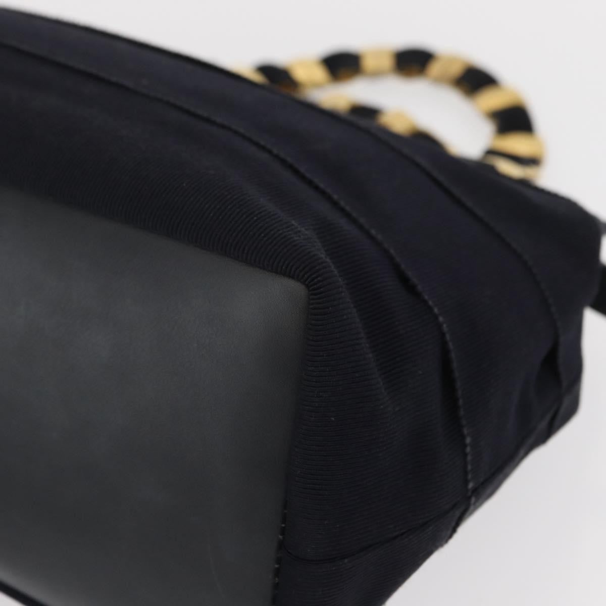Salvatore Ferragamo Vala Canvas Navy Canvas Handbag (Pre-Owned)