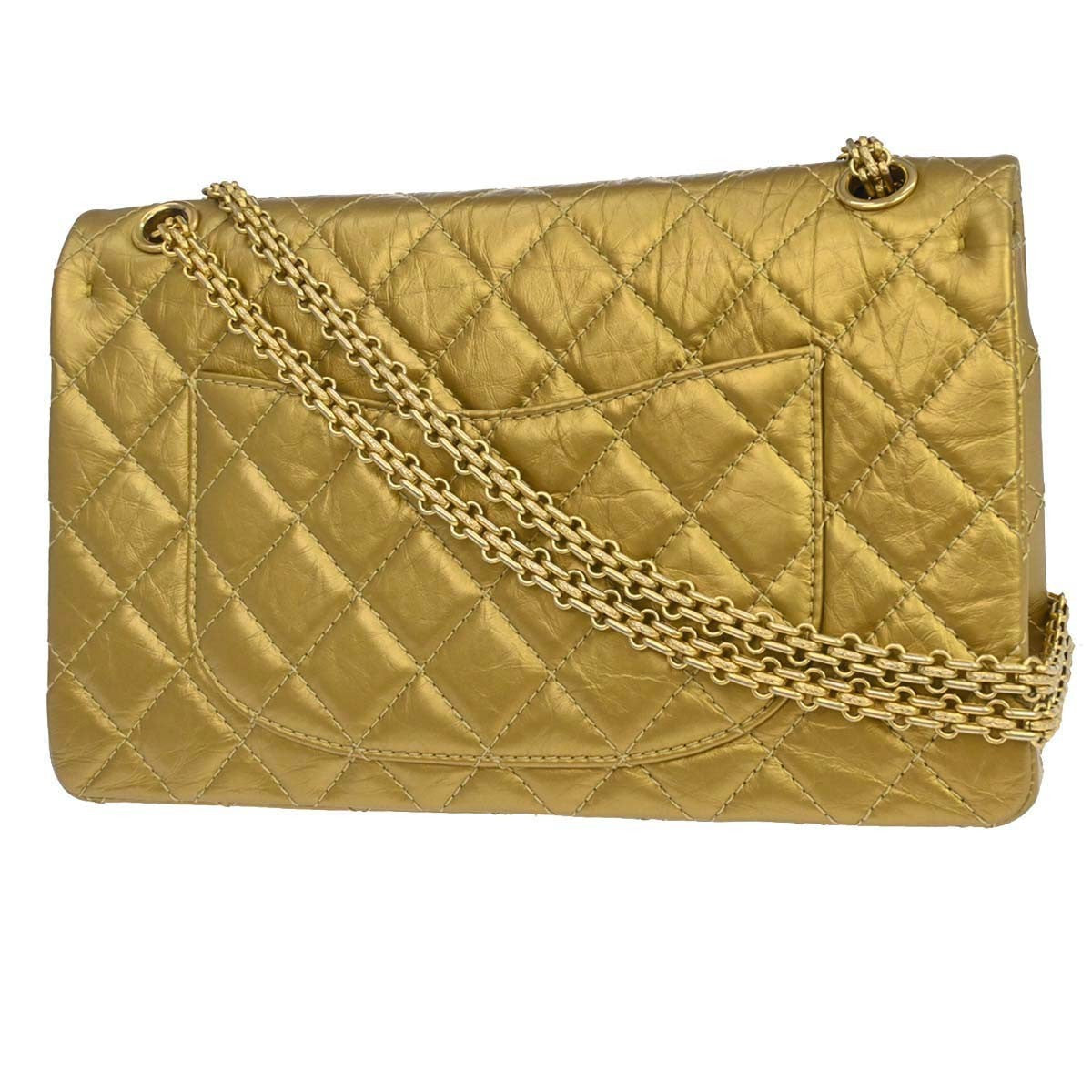 Chanel 2.55 Leather Gold Calfskin Shoulder Bag Bag (Pre-Owned)