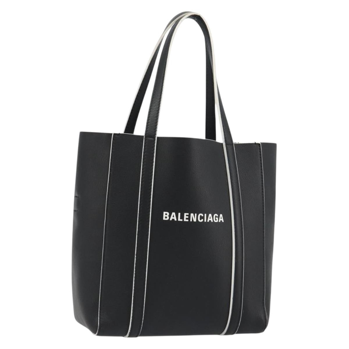 Balenciaga Everyday Tote Leather Black Leather Tote Bag Bag (Pre-Owned)