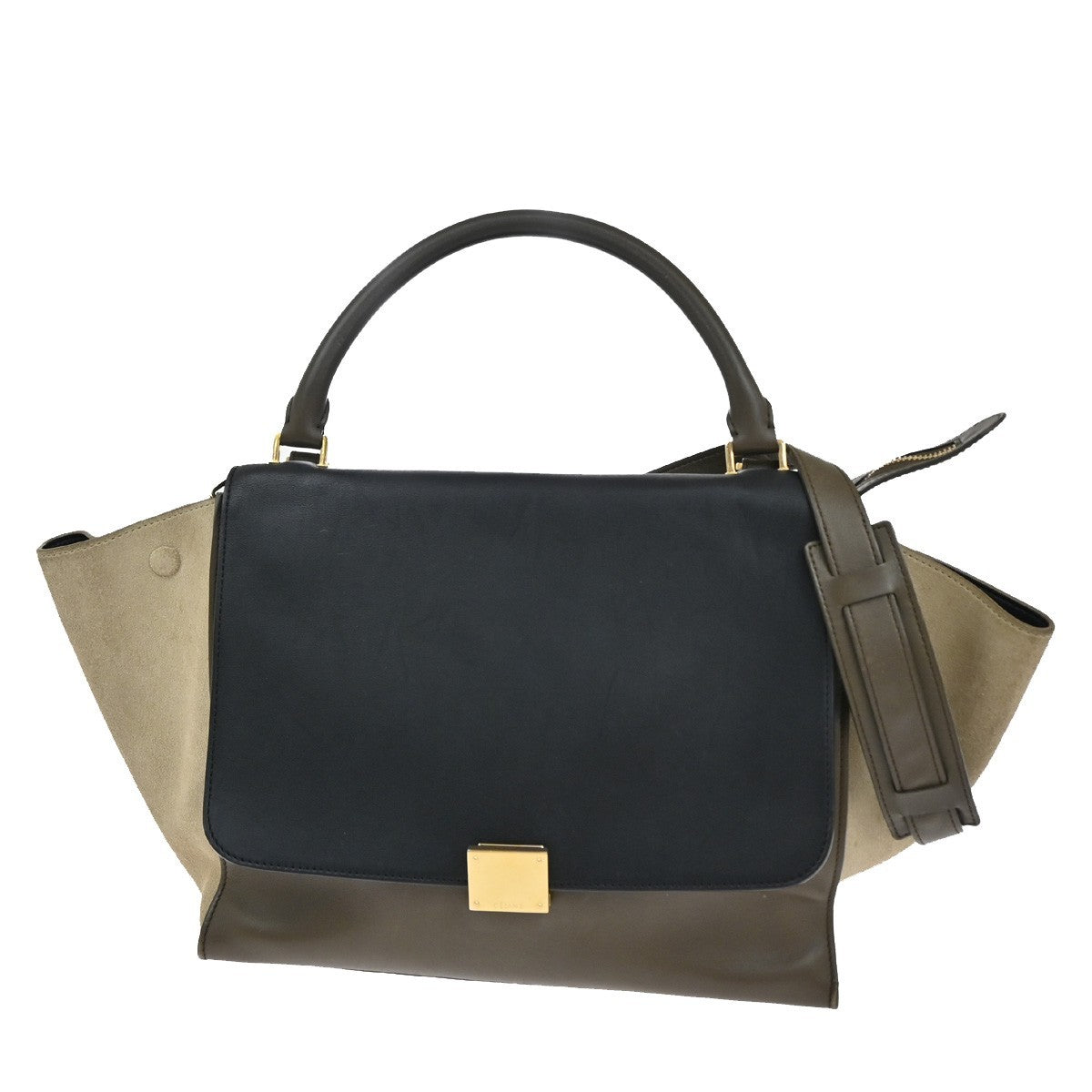 Celine Trapeze Leather With Suede Multicolour Leather Handbag (Pre-Owned)