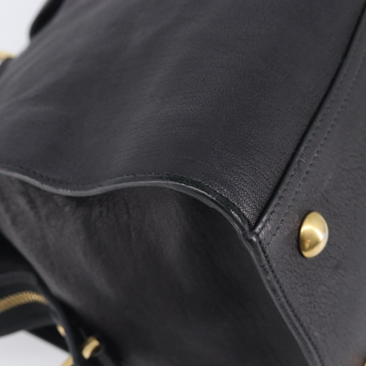 Saint Laurent Classic Y Cabas Leather Black Leather Tote Bag Bag (Pre-Owned)