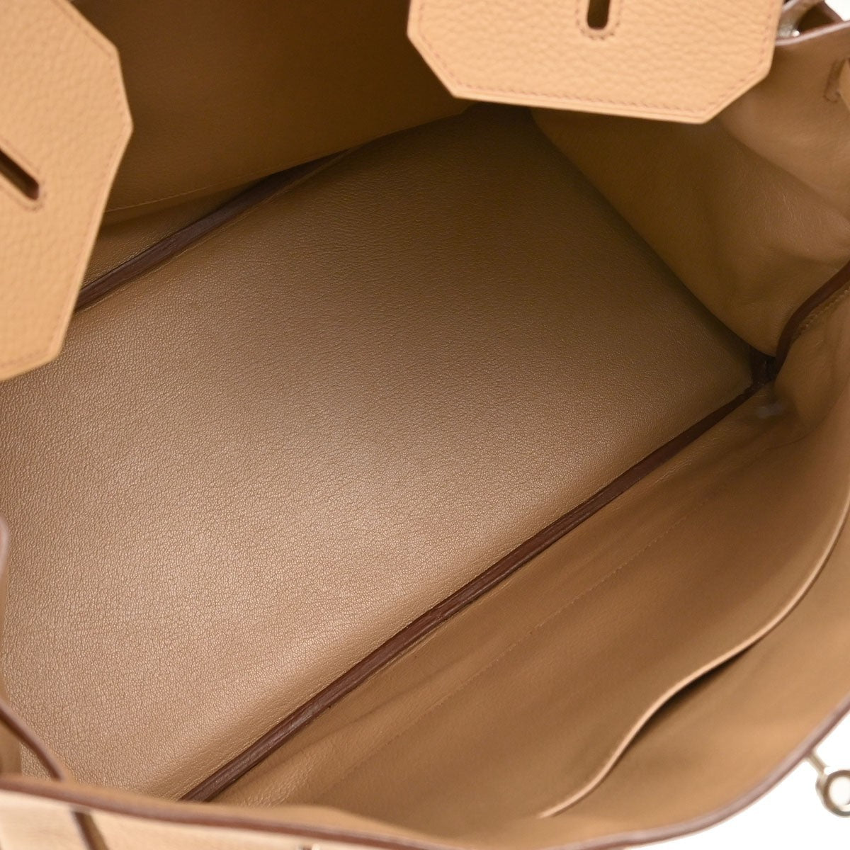 Hermes Birkin Brown Togo With Palladium Hardware Camel Leather Handbag (Pre-Owned)
