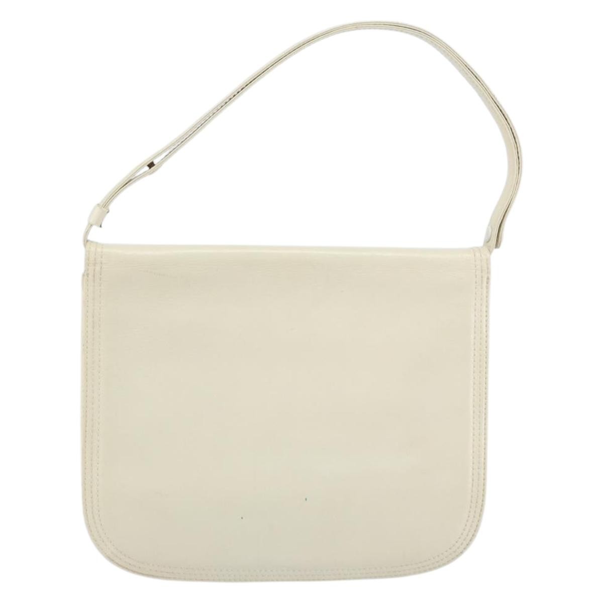 Saint Laurent Vintage Leather White Leather Shoulder Bag Bag (Pre-Owned)