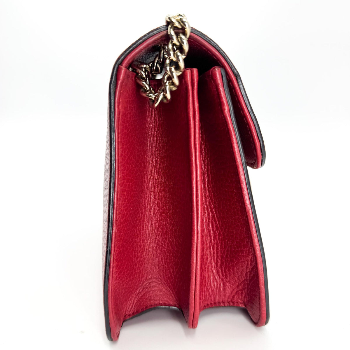Gucci Interlocking Leather Red Leather Shoulder Bag Bag (Pre-Owned)