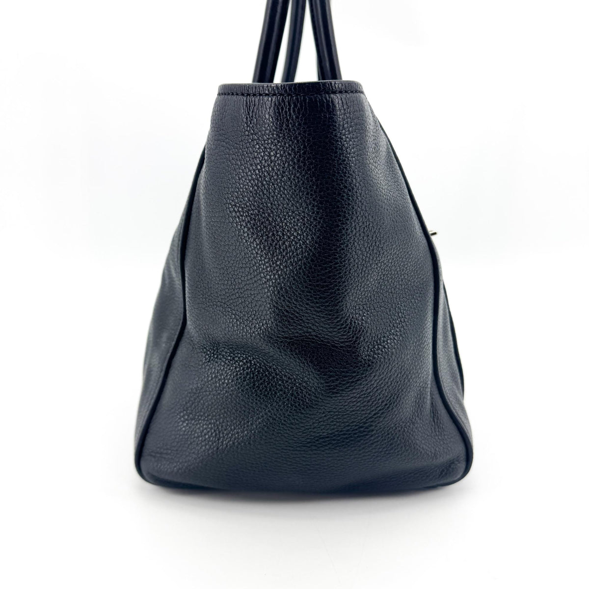 Prada Front Pocket Wing Convertible Vitello Phenix Black Leather Tote Bag Bag (Pre-Owned)