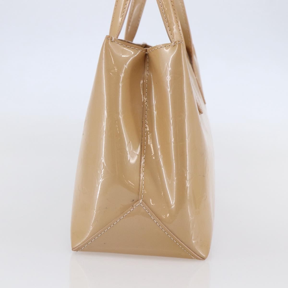 Louis Vuitton Wilshire Monogram Vernis Beige Patent_Leather Handbag (Pre-Owned)