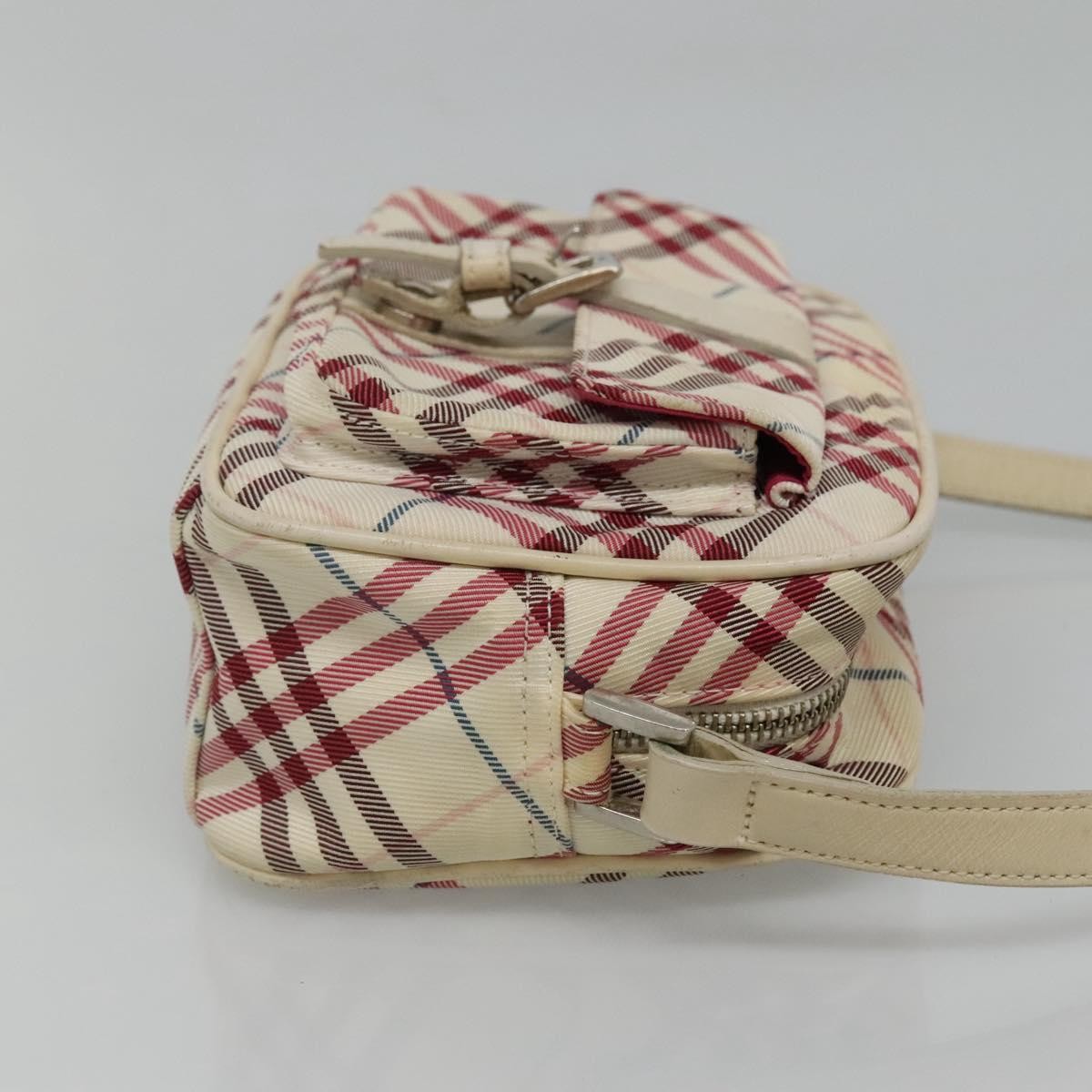 Burberry Nova Check Blue Label Nylon White Nylon Shoulder Bag Bag (Pre-Owned)