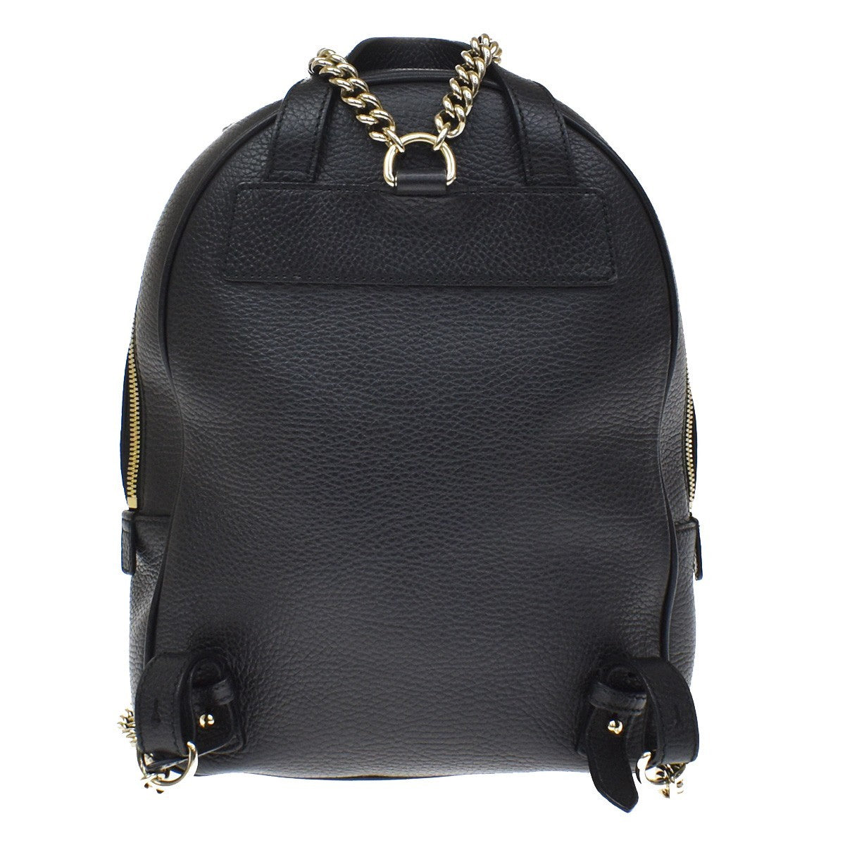 Gucci Soho Chain Leather Black Leather Backpack Bag (Pre-Owned)
