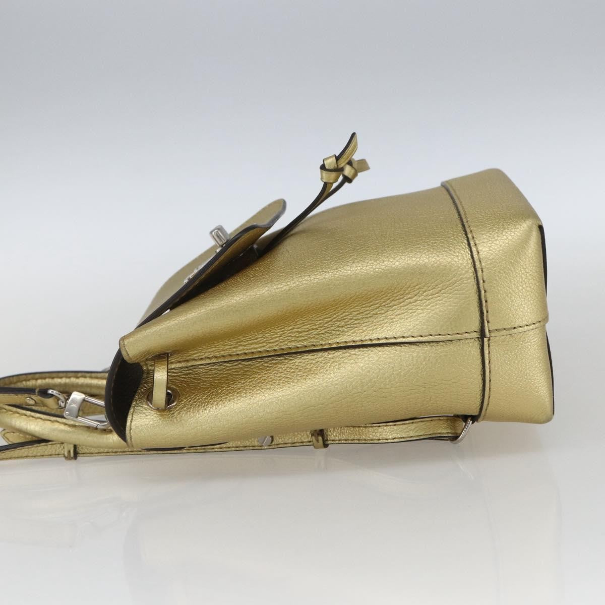 Louis Vuitton Lockme Leather Gold Leather Backpack Bag (Pre-Owned)