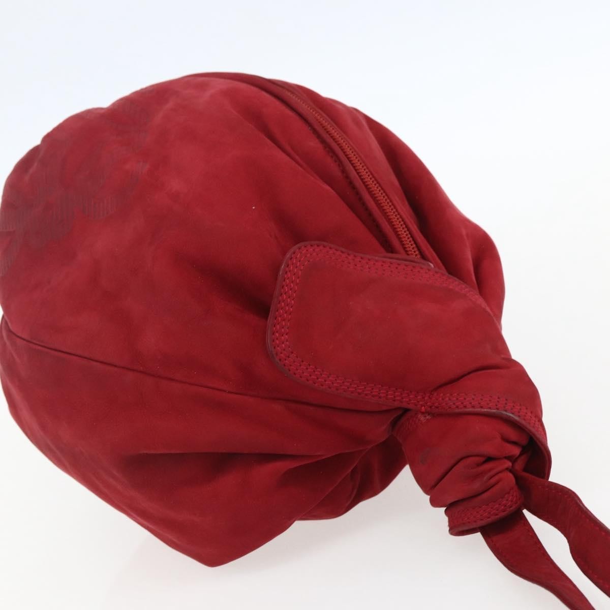Loewe Anagram Leather Red Suede Shoulder Bag Bag (Pre-Owned)