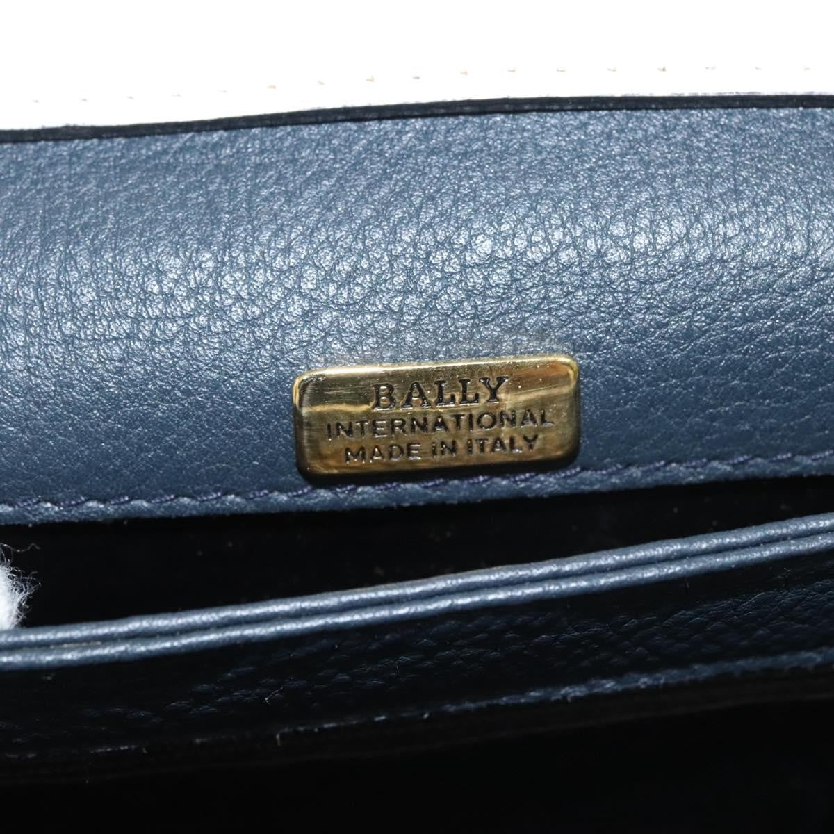 Bally Vintage Leather Navy Leather Handbag (Pre-Owned)