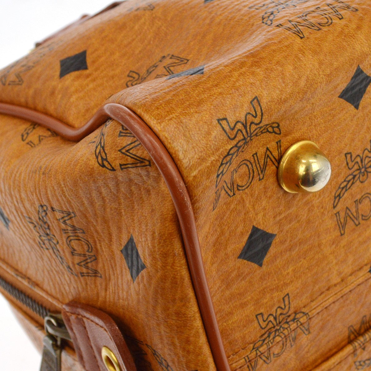 MCM Visetos Logogramme Leather Brown Leather Handbag (Pre-Owned)