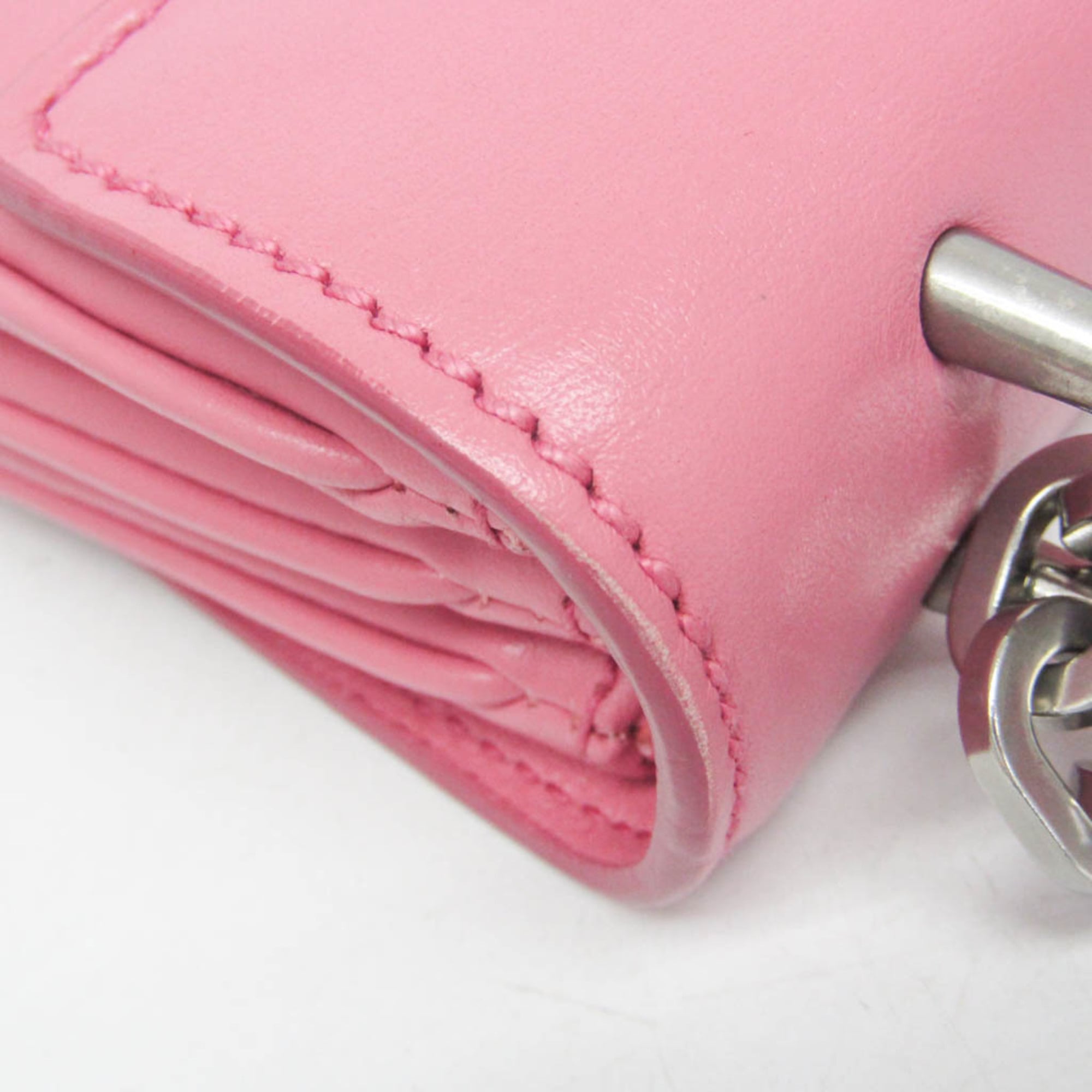 Prada Lux Chain Lock Flap Saffiano Leather Pink Leather Shoulder Bag Bag (Pre-Owned)