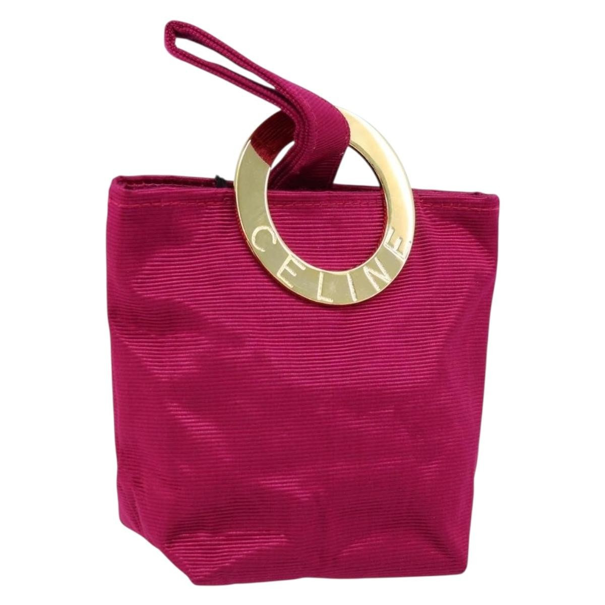Celine Circle Logo Canvas Pink Canvas Clutche & Pouche Bag (Pre-Owned)