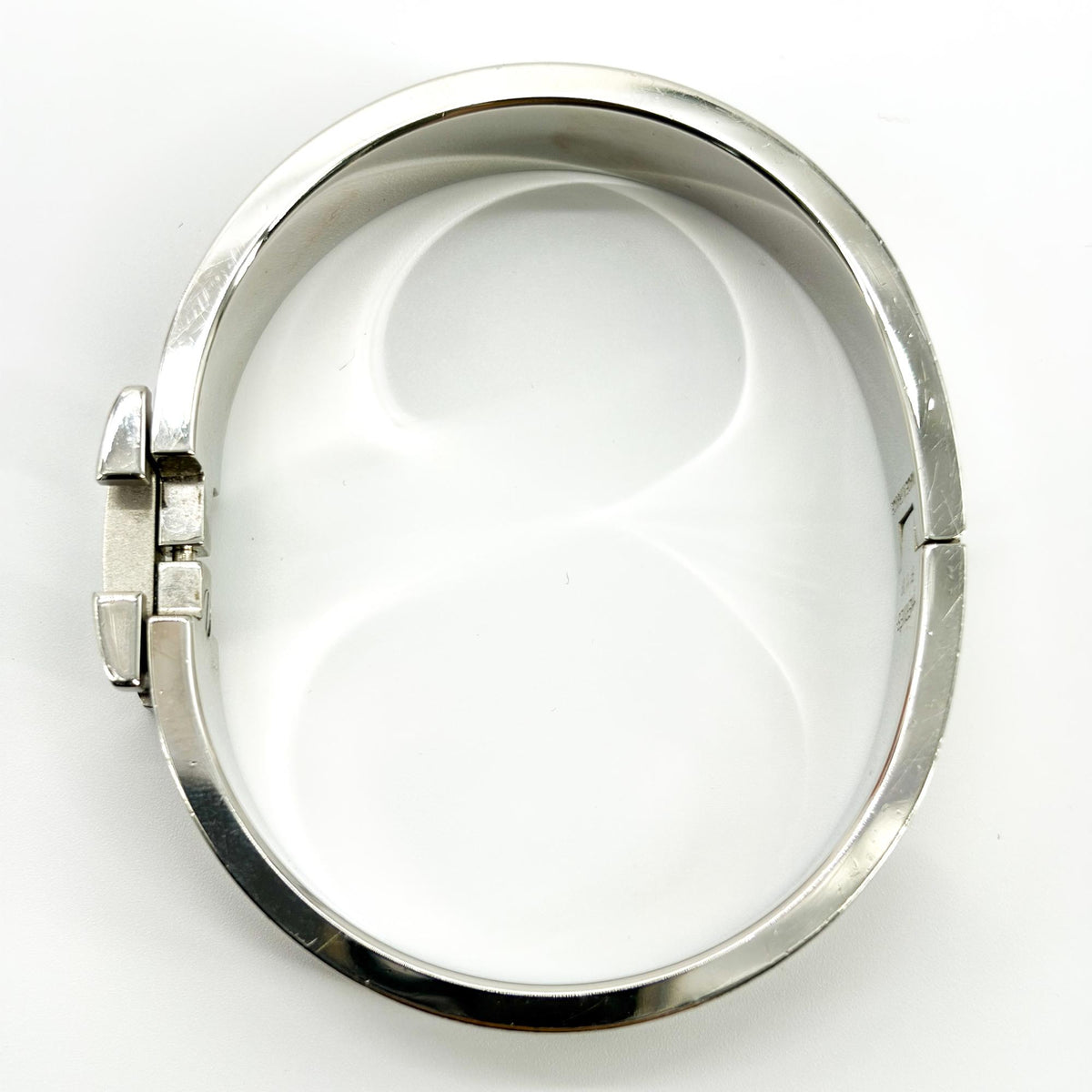 Hermes Clic H Enamel Brown Silver Bracelet Jewelry (Pre-Owned)