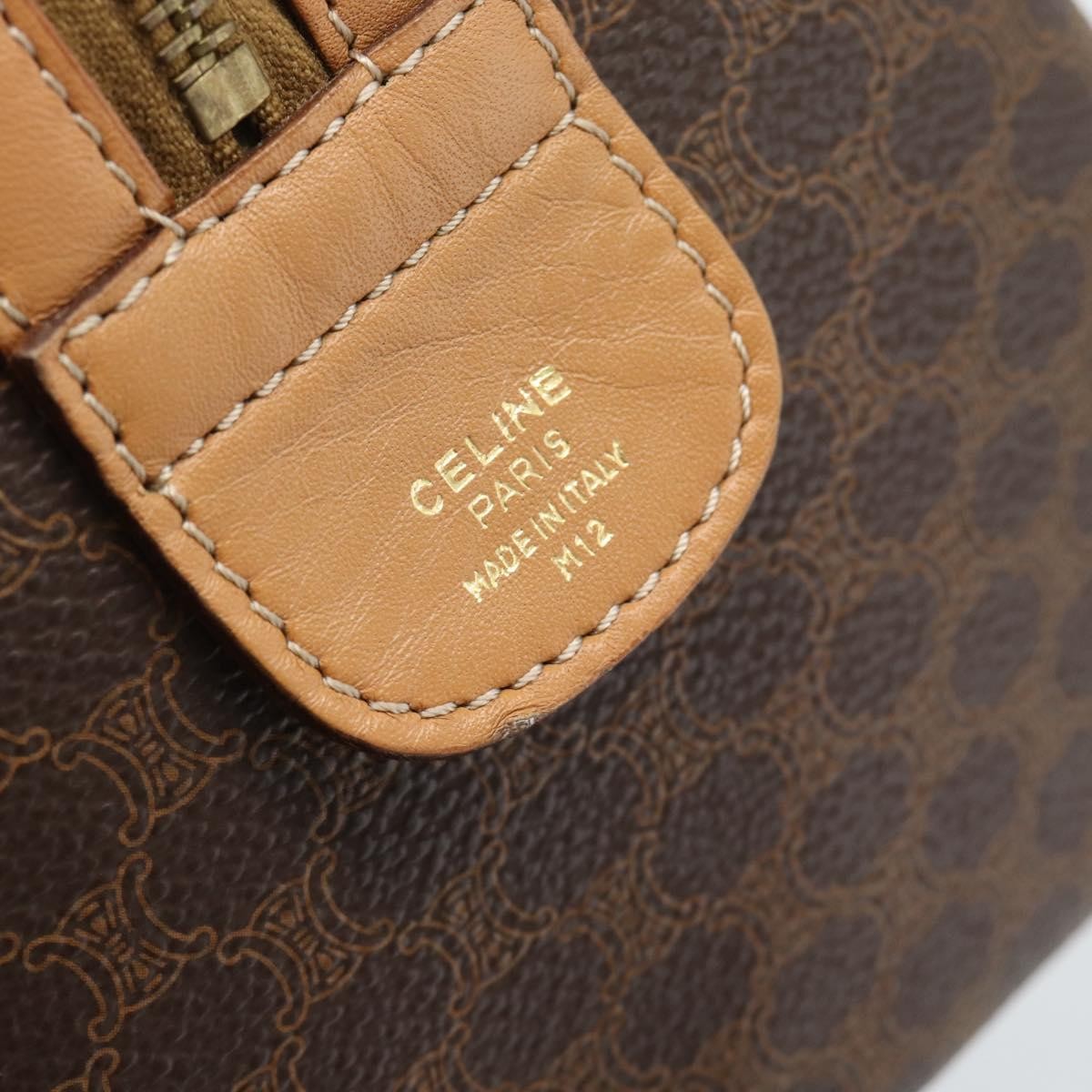 Celine Vintage Boston Macadam Coated Canvas Brown Pvc Handbag (Pre-Owned)