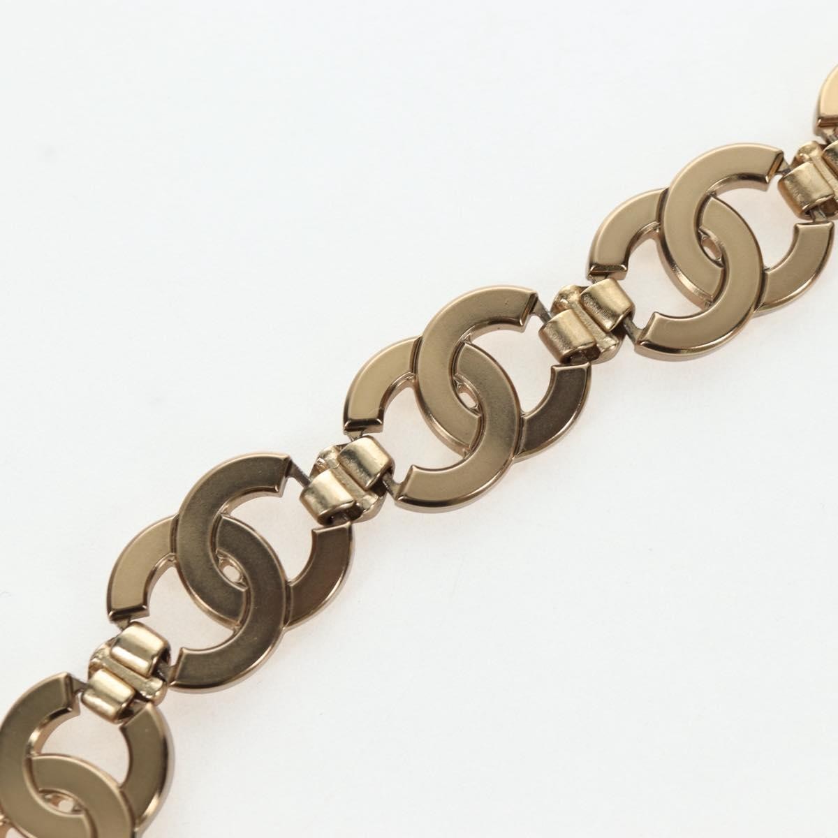 Chanel Cc Link Choker Metal With Crystals Gold Metal Necklace Jewelry (Pre-Owned)