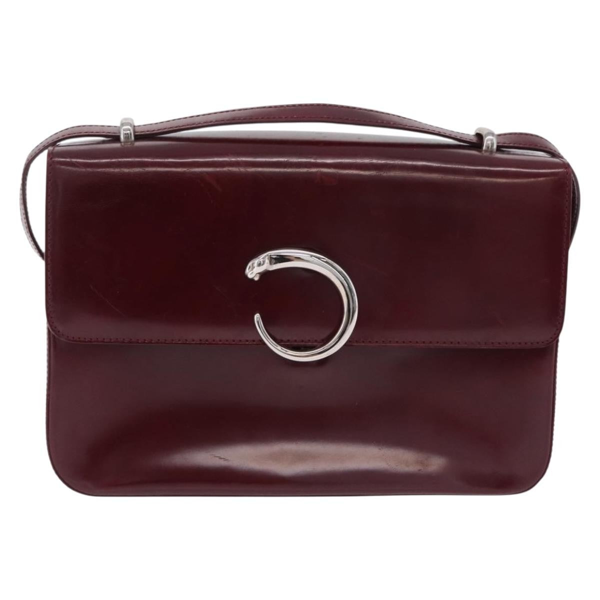 Cartier Panthère Shoulder Patent Leather Burgundy Patent_Leather Shoulder Bag Bag (Pre-Owned)