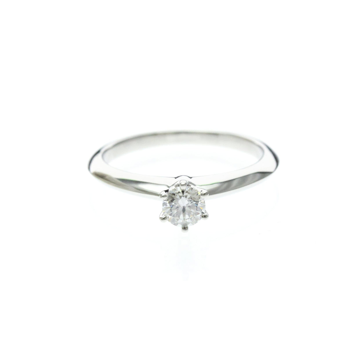 Tiffany & Co. Tiffany Setting Solitaire Platinum With Rbc Diamond Silver Platinum Ring Jewelry (Pre-Owned)