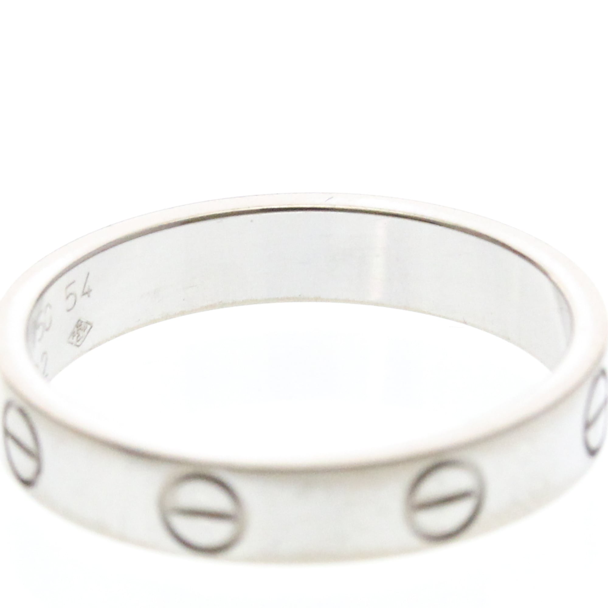Cartier Love Band 18K White Gold Silver White_Gold Ring Jewelry (Pre-Owned)