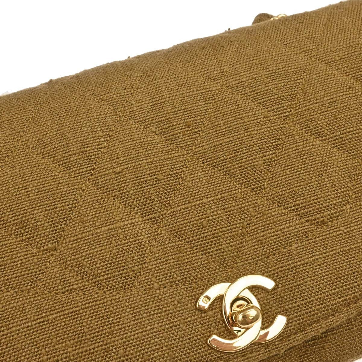 Chanel Vintage Diana Flap Quilted Canvas Brown Canvas Shoulder Bag Bag (Pre-Owned)