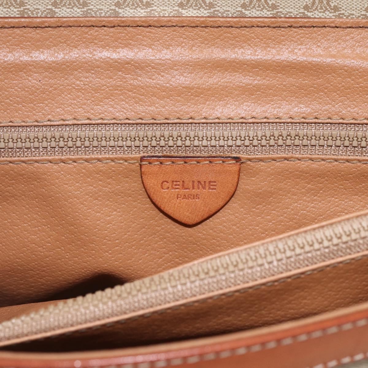 Celine Vintage Macadam Canvas And Leather Beige Canvas Handbag (Pre-Owned)