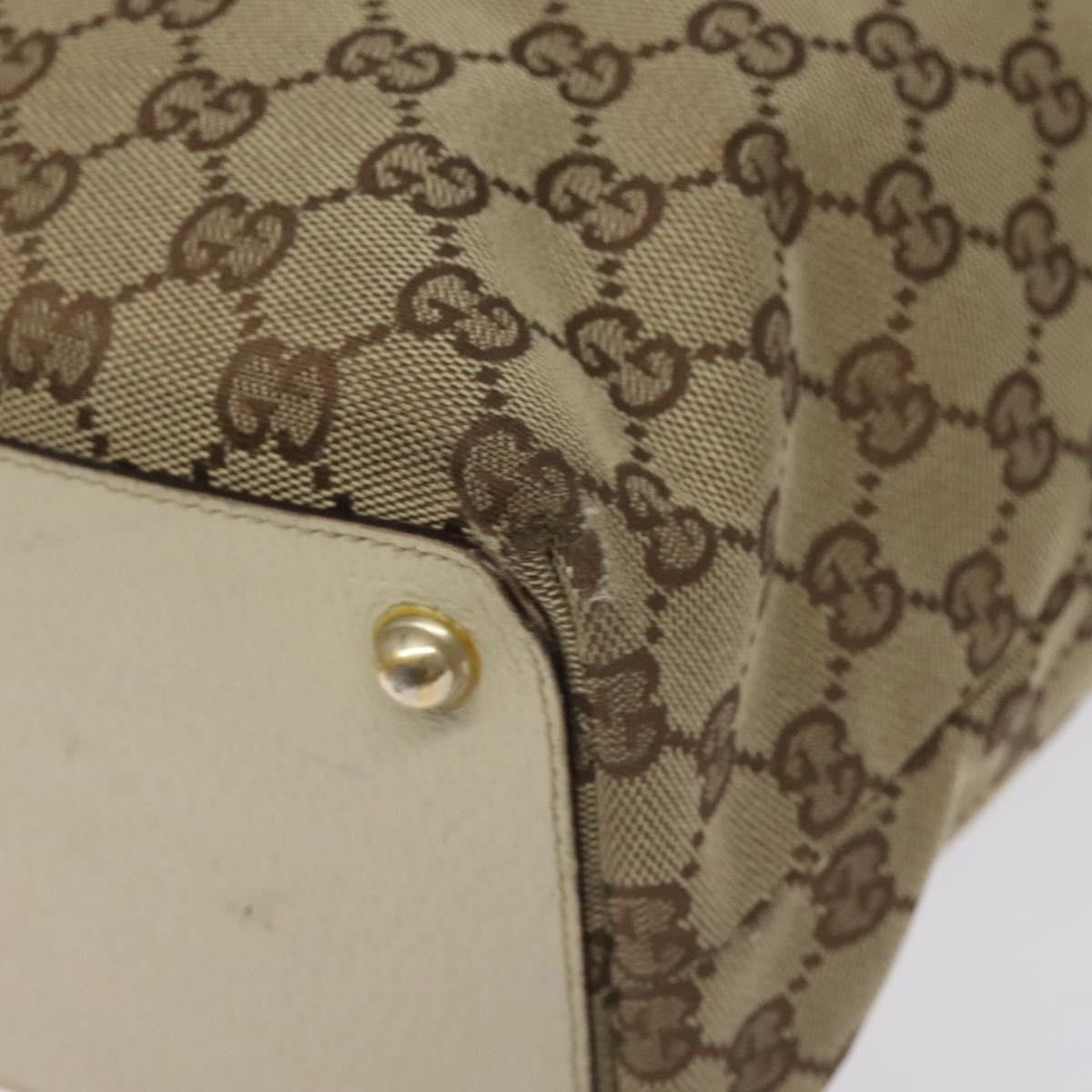 Gucci Gg Canvas Canvas Beige Canvas Tote Bag Bag (Pre-Owned)