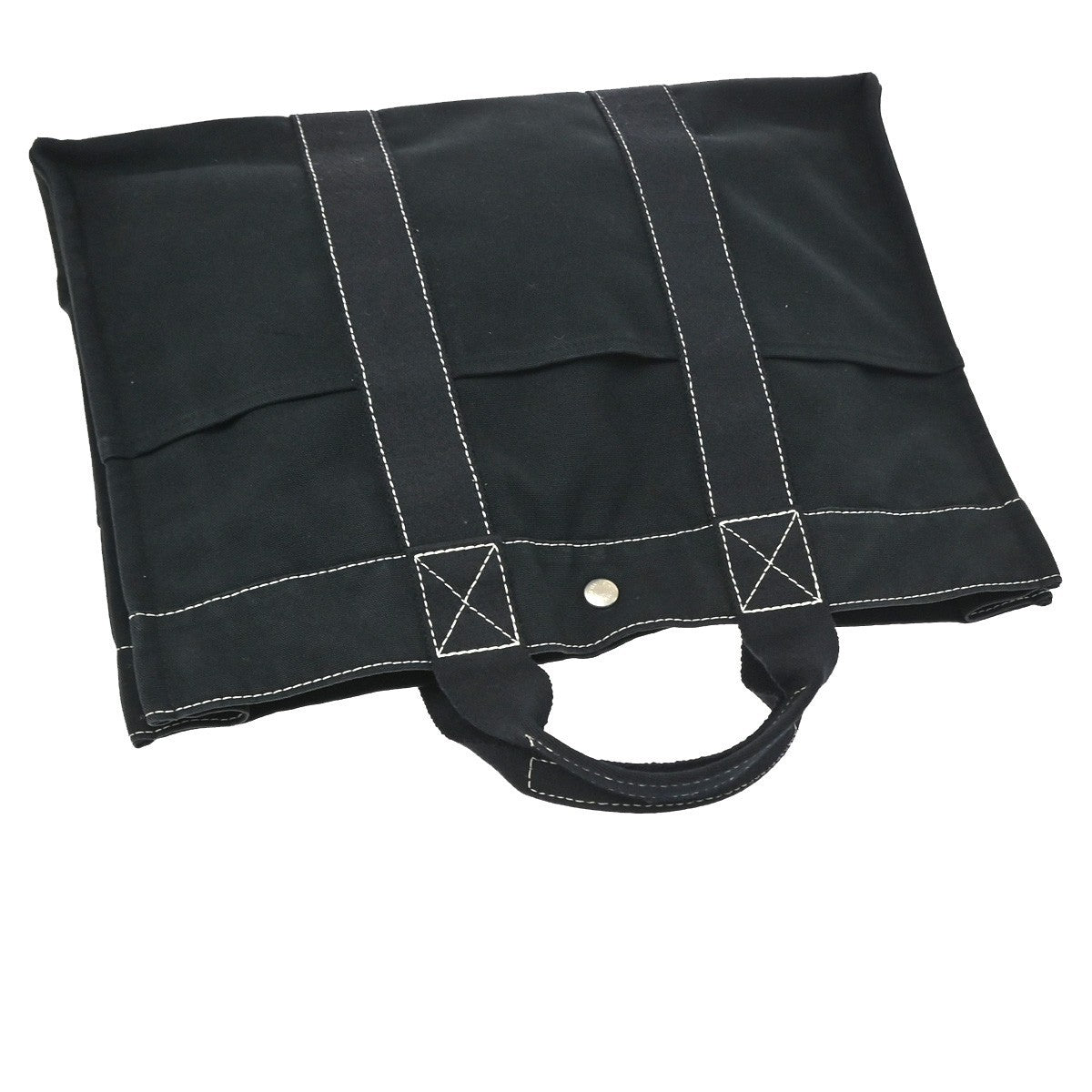 Hermes Fourre Tout Toile Black Cotton Tote Bag Bag (Pre-Owned)