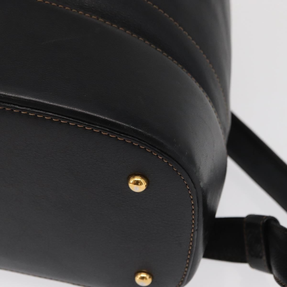 Loewe Anton Leather Black Leather Backpack Bag (Pre-Owned)