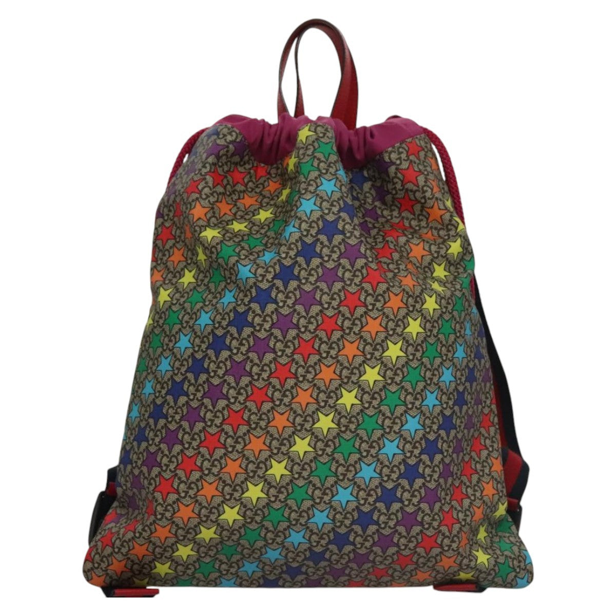 Gucci Children's Drawstring Printed Gg Coated Canvas Multicolour Canvas Backpack Bag (Pre-Owned)