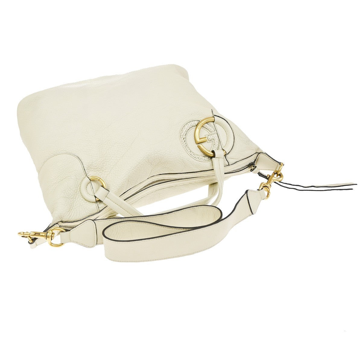 Gucci Twill Leather Beige Leather Shoulder Bag Bag (Pre-Owned)