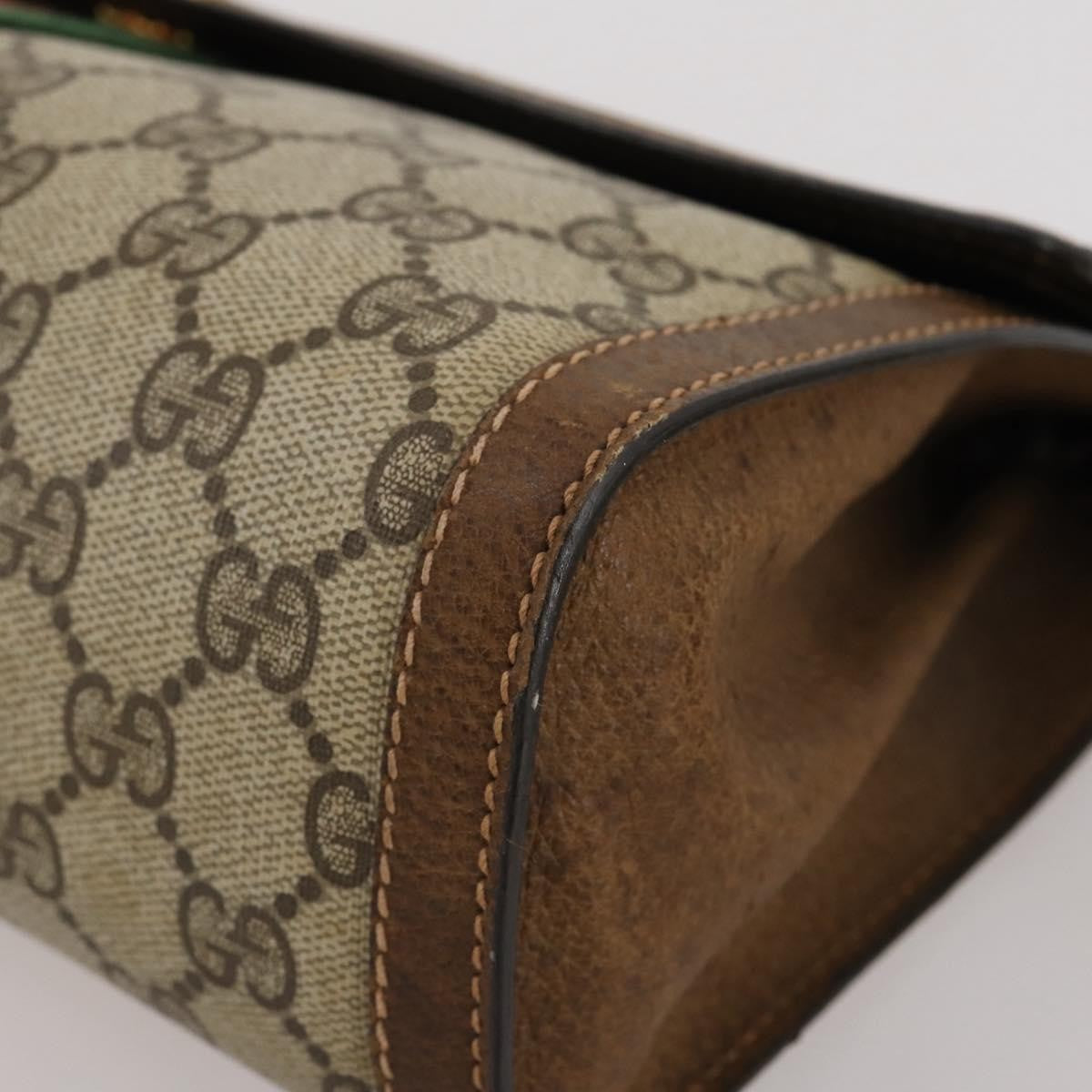 Gucci Vintage Web Flap Clutch Gg Coated Canvas Beige Canvas Clutche & Pouche Bag (Pre-Owned)