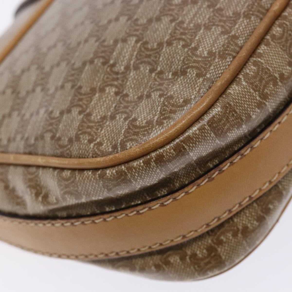 Celine Macadam Shoulder Pvc Leather Beige Canvas Bag (Pre-Owned)