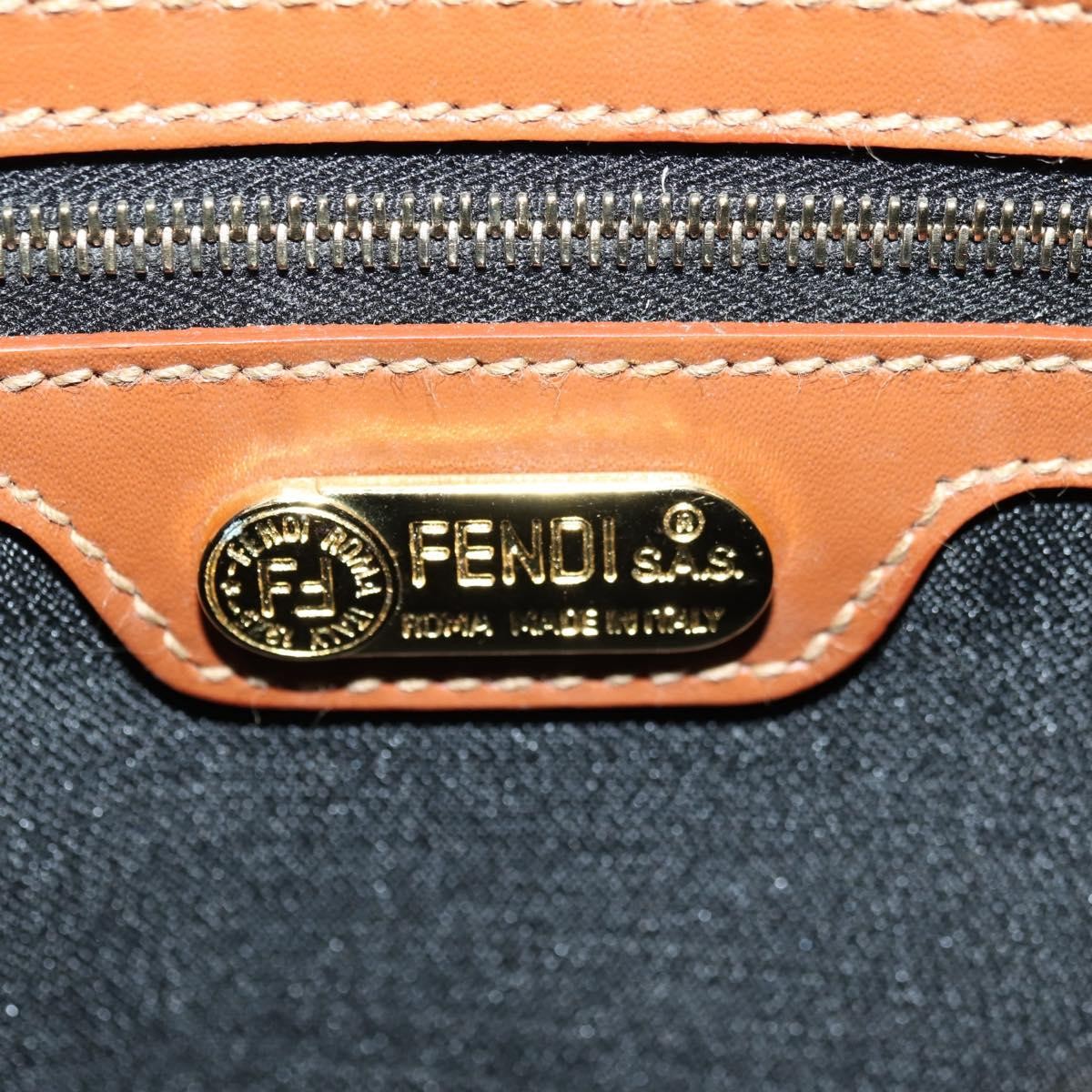Fendi Vintage Pequin Coated Canvas Brown Canvas Tote Bag Bag (Pre-Owned)